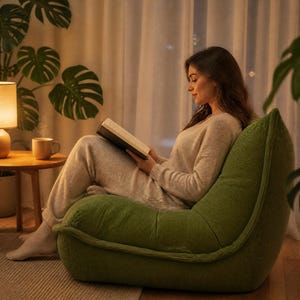 Compressed Lazy Sofa Chair, Corduroy Floor Sofa, Tatami Lounge Chair for Small Spaces, Cozy Reading Sofa for Living Room Bedroom bild 7