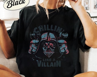StarWars Darth Vader Chillin Like A Villain Shirt, Retro StarWars Shirt, Disneyland Family Matching Shirt, Galaxy's Edge Trip, Father Day