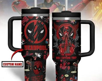 Deadpool Tumbler 40oz, Funny Deadpool Insulated Tumbler, Deadpool Movie Tumbler Cup, Superhero Insulated Tumbler, Deadpool Gifts, Tumbler 40
