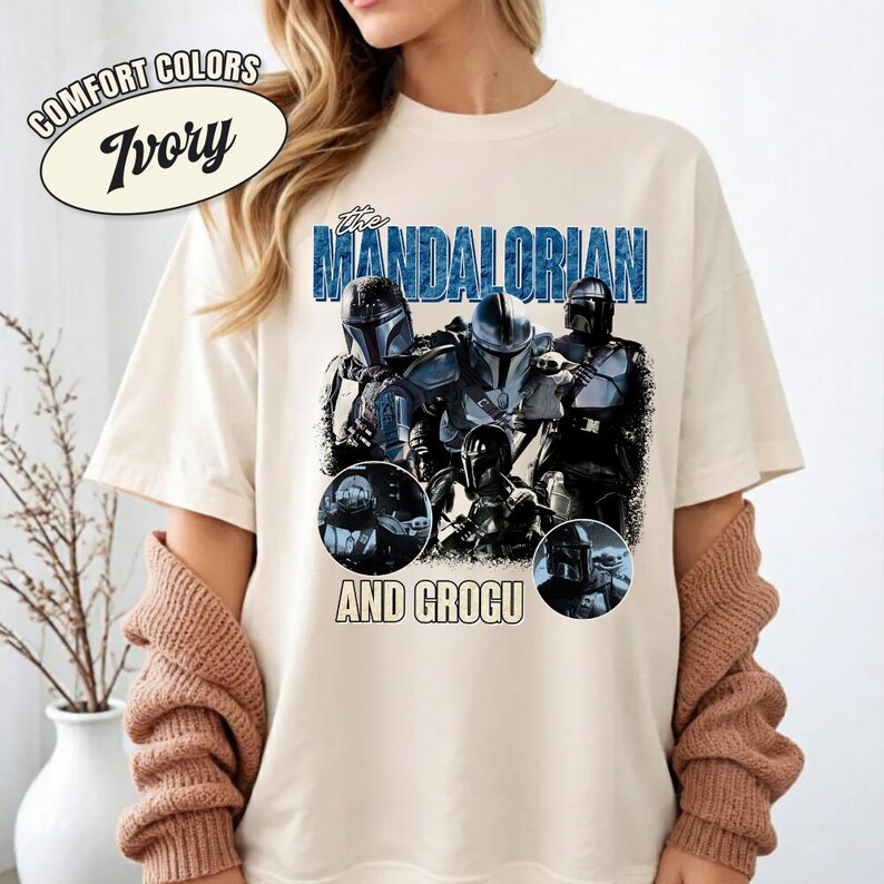 The Mandalorian And Grogu Baby Yoda Shirt, Disneyland Party 2026 Tshirt, Matching Family Shirts, Father Day, Dad Gifts Vintage Shirt image 4