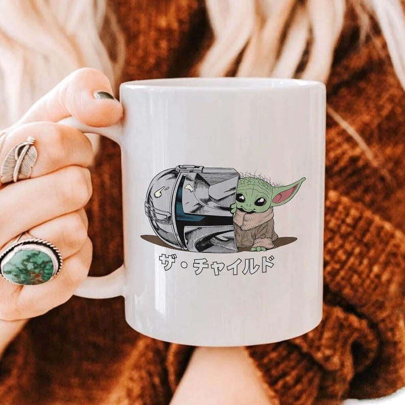 StarWars The Mandalorian Mug, The Mandalorian And Grogu, Revenge of the Sith StarWars Coffee Mug, Galaxy’s Edge Disneyland Ceramic Mug image 2