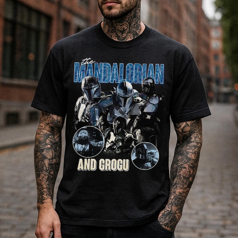 The Mandalorian And Grogu Baby Yoda Shirt, Disneyland Party 2026 Tshirt, Matching Family Shirts, Father Day, Dad Gifts Vintage Shirt image 1