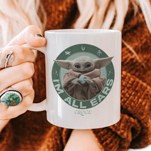 StarWars The Mandalorian Mug, The Mandalorian And Grogu, Revenge of the Sith StarWars Ceramic Mug, Galaxy’s Edge Disneyland Coffee Mug image 2