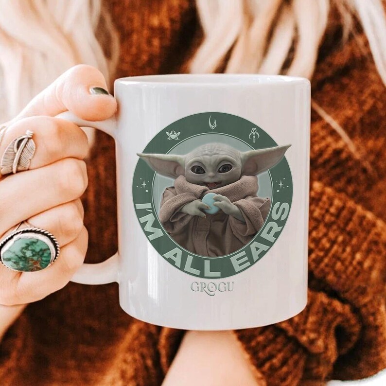 StarWars The Mandalorian Mug, The Mandalorian And Grogu, Revenge of the Sith StarWars Ceramic Mug, Galaxy’s Edge Disneyland Coffee Mug image 2