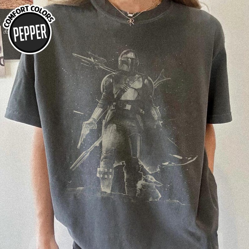 The Mandalorian And Grogu Baby Yoda Shirt, Disneyland Party 2026 Tee, Matching Family Shirts, Father Day, Dad Gifts Vintage Shirt Bild 1