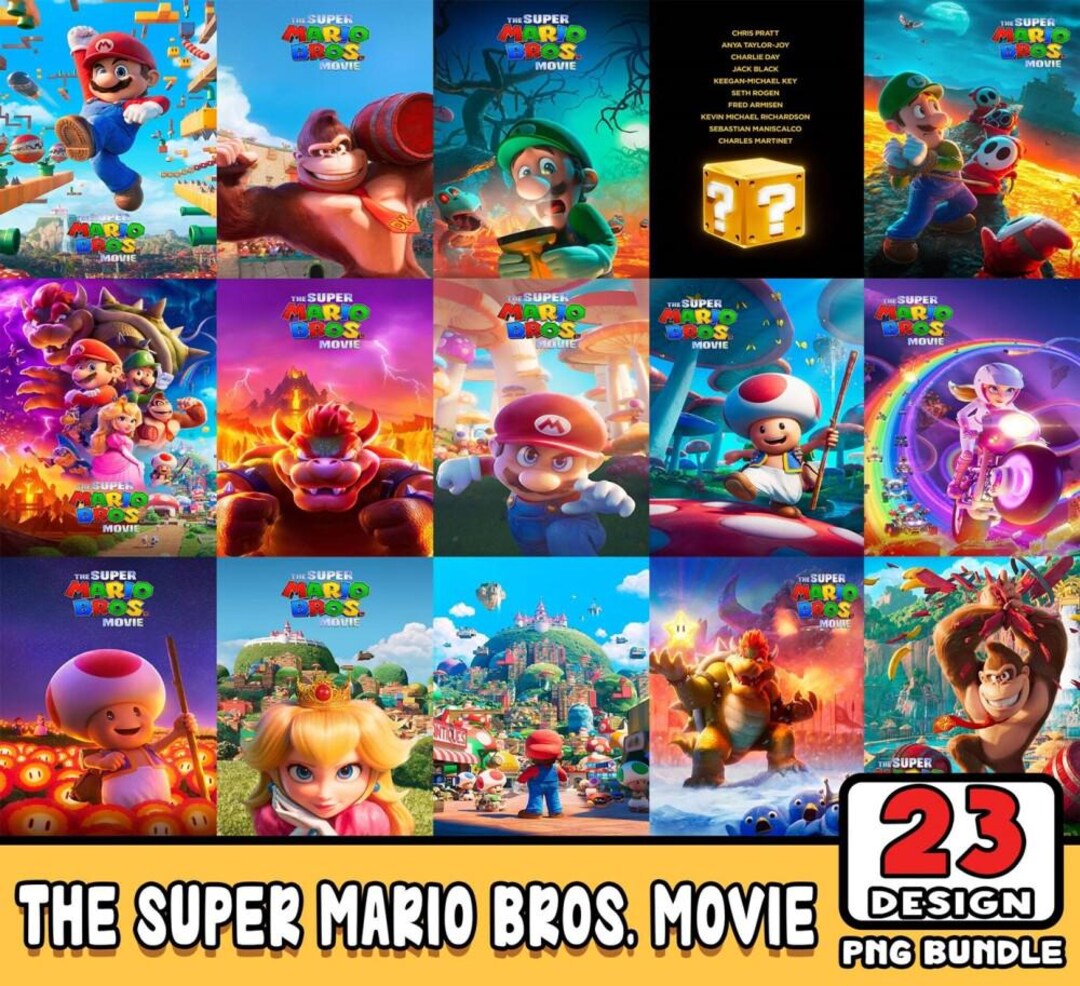 Super Mario 23 Poster Print Art Png Files | Super Mario Bros Movie Png ...