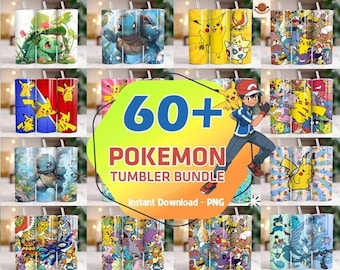 60+モンスターボールの漫画キャラクター 20オンス スキニータンブラー PNG、モンスター漫画 20オンス タンブラー PNG、アニメキャラクター ストレート＆テーパータンブラーラップ