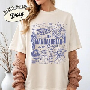 Camiseta de The Mandalorian y Grogu Baby Yoda, camiseta de la fiesta de Star Wars de Disneyland 2026, camiseta a juego para la familia, Día del Padre, regalos para papá, camiseta vintage imagen 4