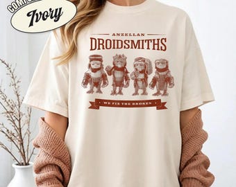 Starwars The Mandalorian And Grogu Anzellan Droidsmith Fix The Broken T-Shirt Comfort Tee, Father's Presents, Starwars Fan Tee, Grogu Tee