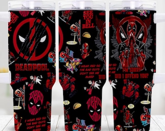 Vaso térmico de Deadpool de 40 oz, vaso térmico divertido de Deadpool, vaso térmico de la película de Deadpool, vaso térmico de superhéroe, regalos de Deadpool, vaso térmico de 40 oz
