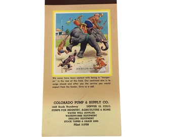 Vintage Advertising Calendar Notebook Comical Gorilla Denver Colorado March 1955