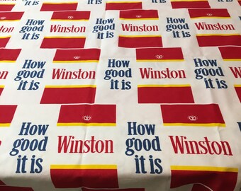 Vintage 1972 Winston Logo Fabric 44 x 82