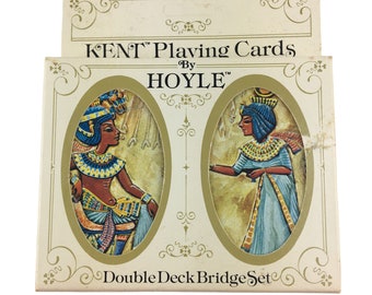 Vintage Kent by Hoyle Playing Cards Double Deck Bridge Set Egyptian Pharaoh