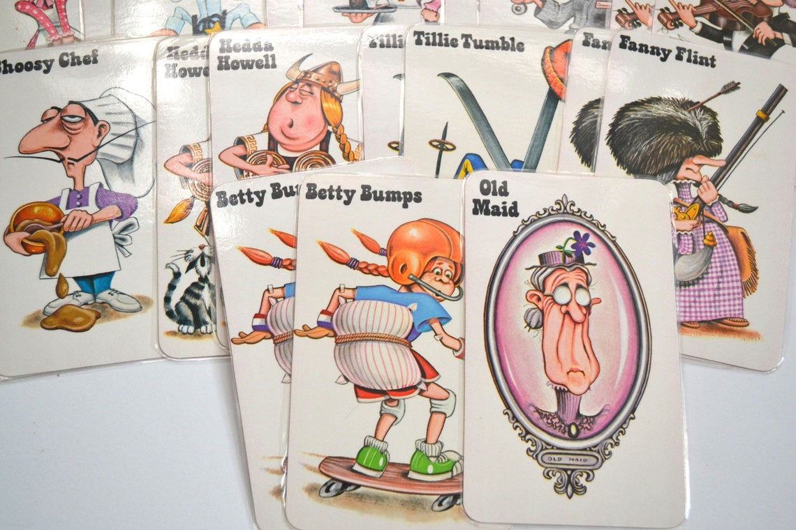 Vintage Old Maid Cards 1975 Giant Old Maid Cards Complete Etsy