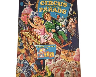 Vintage 1959 Circus Coloring Book Merrill  Parade Book