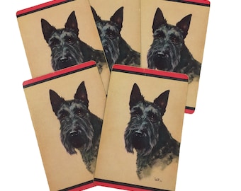 Vintage Black Scotty Dog Trade Playing Card Lot of 5