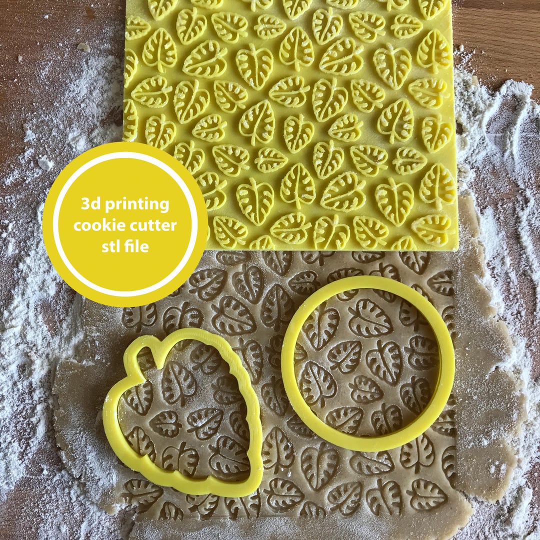 Cookie Cutter Stl File Monstera Pattern With 2 Cutters: Leaf and Circle ...