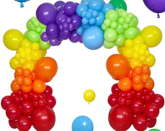 Kit arco di palloncini arcobaleno 111 pezzi 18 12 5 pollici palloncini in lattice colorati per feste ghirlanda per compleanno baby shower matrimonio fidanzamento anniversario
