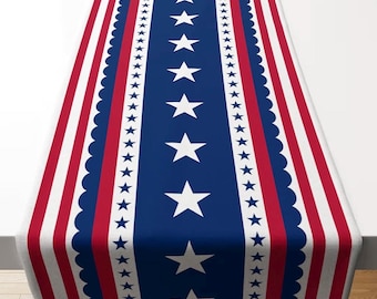 Decorazioni per il 4 luglio - Runner da tavola patriottico con stelle americane per la casa / Decorazioni per il Memorial Day - Accessori per il 250° anniversario del 4 luglio