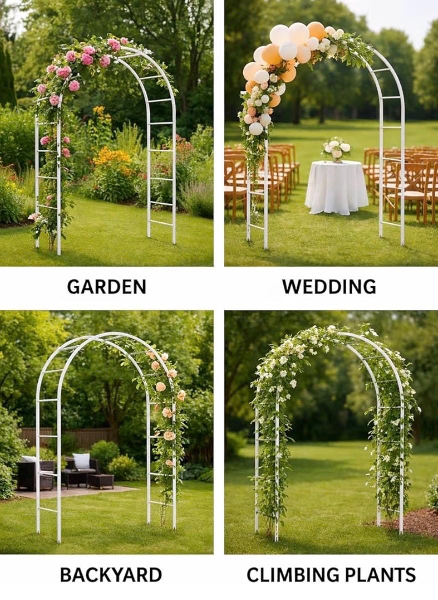 Metal Garden Arch Trellis for Climbing Plants 7.8ft Outdoor Arch ...