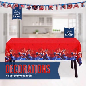 Decoraciones de cumpleaños de Spiderman Artículos para fiestas de Spiderman Sirve para 16 invitados Marvel Superhero Spidey y sus increíbles amigos Mantel imagen 6