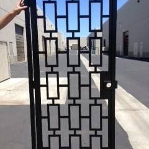 Contemporary gate,Modern Metal Gate , Custom Art Pedestrian Walk Thru Entry Iron Steel Garden Designer