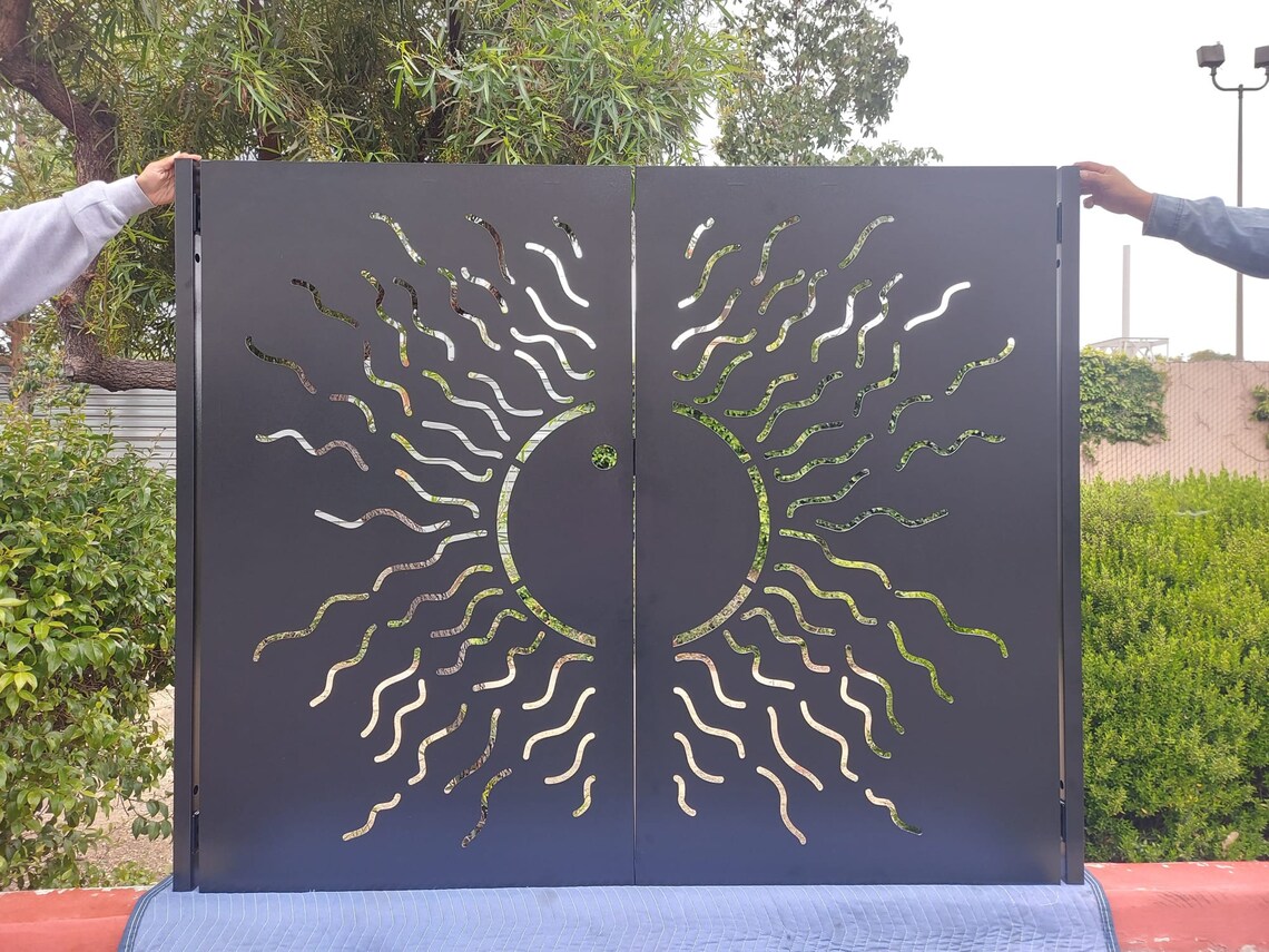 Contemporary Dual Entry Metal Gate Ornamental Iron Garden - Etsy