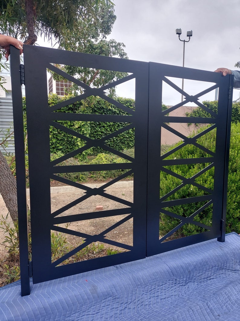 Contemporary Dual Entry Metal Gate Ornamental Iron Garden - Etsy