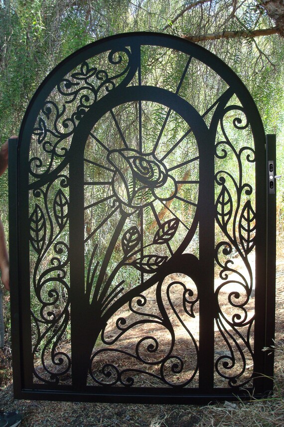 Metal Art Gate Iron Garden Decorative Custom Walk Thru Pedestrian Ornamental 
