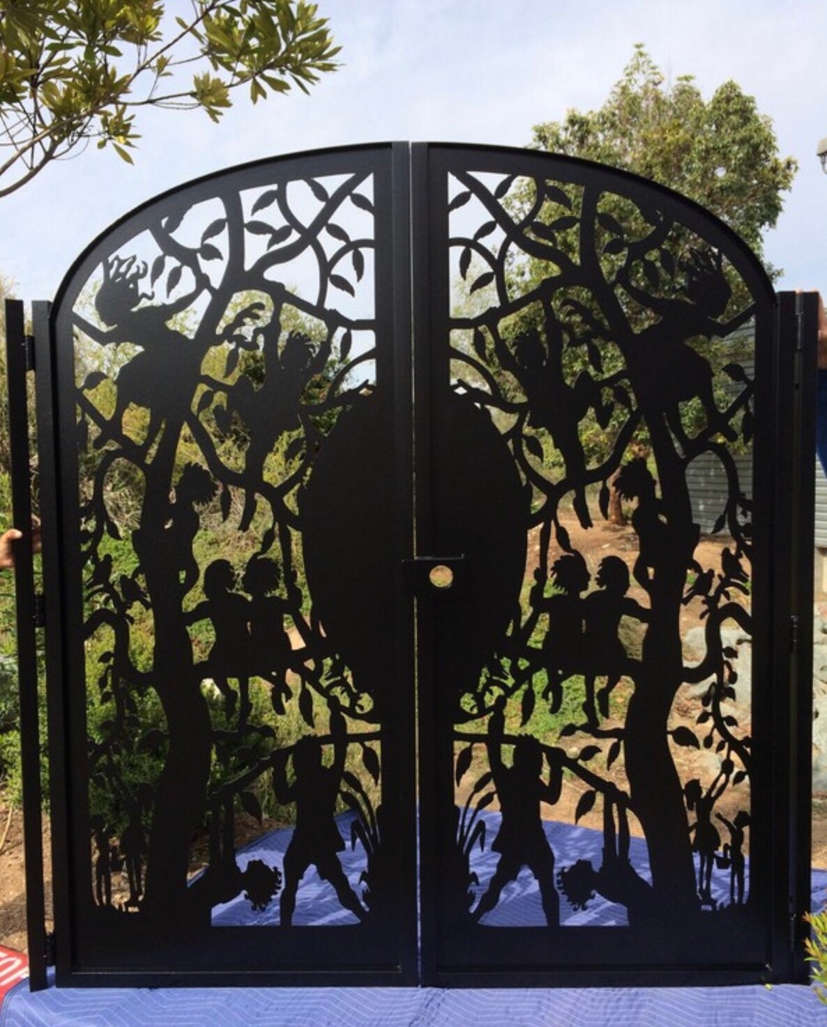 Contemporary Dual Entry Metal Gate Ornamental Iron Garden Entry Modern Etsy Denmark