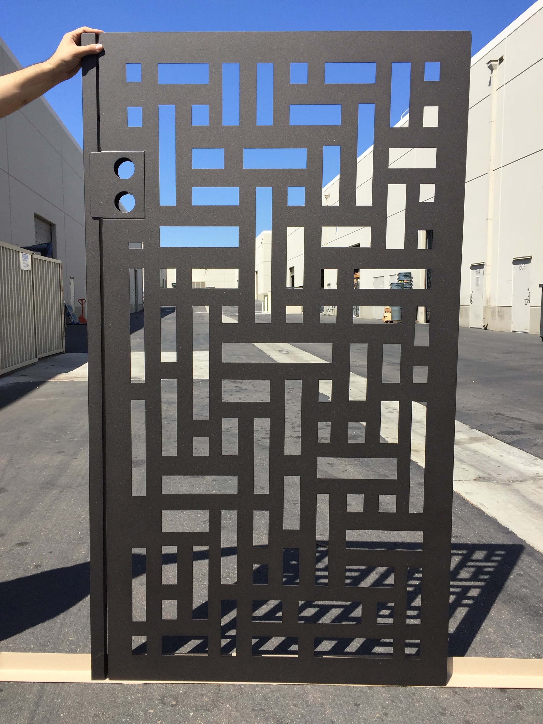 Modern outlet metal gates