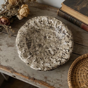 Hand-thrown Speckled Stoneware Plate | Rustic Distressed Ceramic Art Pottery (21.5cm)