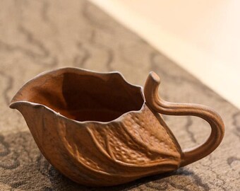 Handmade Ceramic Lotus Gongdao Cup, Wabi Sabi Tea Ceremony Pitcher