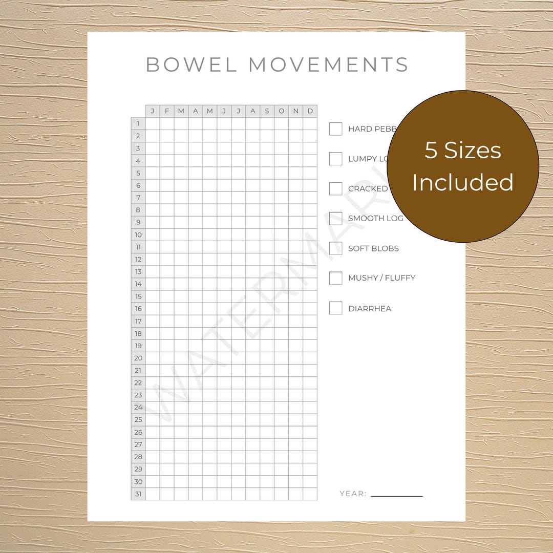 Poop Tracking Graph Daily IBS Tracker Printable Poop Tracker Chart Bowel Movement Tracker ...