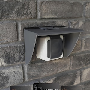 Cubierta universal 3 en 1 de grafito para tomacorrientes exteriores / Resistente a la intemperie, protección contra bajo voltaje y dispositivos inteligentes / Protector de enchufe resistente y personalizado