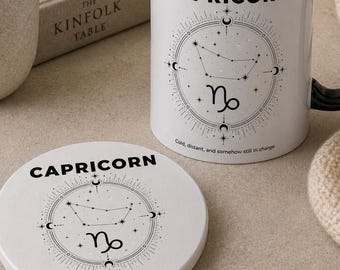 Capricorn Zodiac Coaster, Capricorn Constellation Coaster, Capricorn Birthday Gift, Astrology Coaster, Celestial Coaster, Capricorn Gift