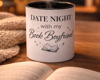 Taza para una cita romántica con mi novio lector, taza de café para lectores de novelas románticas, regalo para amantes de los libros, taza Booktok, taza para lectores de contenido erótico, regalo para chicas lectoras