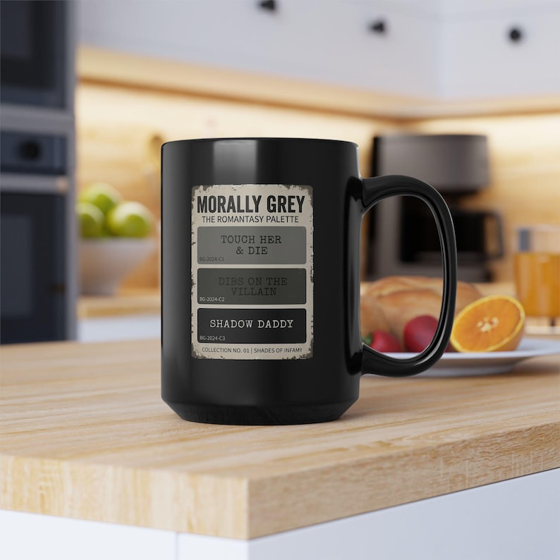 Morally Grey Coffee Mug, Romantasy, Book club gift, Shadow Daddy Merch, Dark Romance Reader Gift, Spicy BookTok Mug, Book lover gift Bild 3