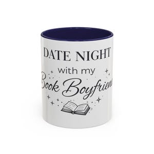 Taza para una cita romántica con mi novio lector, taza de café para lectores de novelas románticas, regalo para amantes de los libros, taza Booktok, taza para lectores de contenido erótico, regalo para chicas lectoras imagen 3