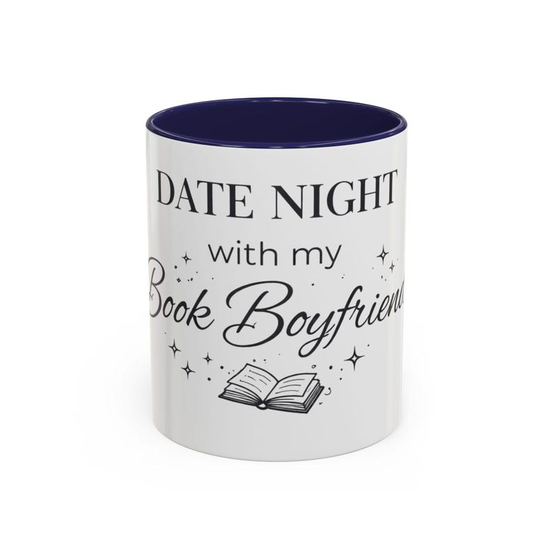 Taza para una cita romántica con mi novio lector, taza de café para lectores de novelas románticas, regalo para amantes de los libros, taza Booktok, taza para lectores de contenido erótico, regalo para chicas lectoras imagen 3