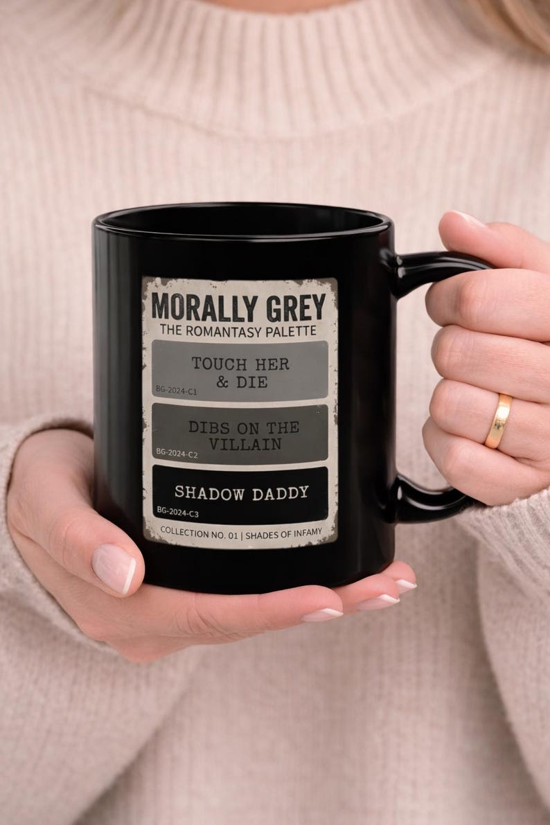 Morally Grey Coffee Mug, Romantasy, Book club gift, Shadow Daddy Merch, Dark Romance Reader Gift, Spicy BookTok Mug, Book lover gift Bild 1