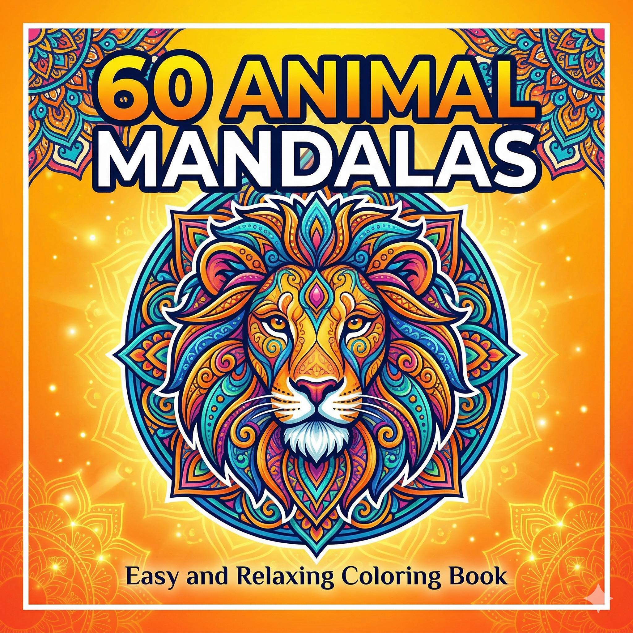 Animal Mandala Coloring Book Printable, 60 Unique Animal Designs PDF ...