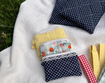 Minicartera con correa para la muñeca / Cartera pequeña con cremallera / Tarjetero / Monedero