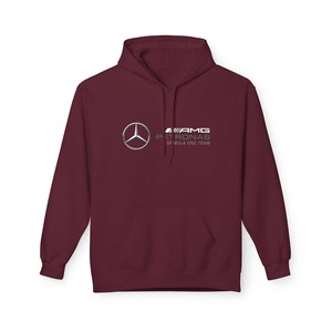 Mercedes Petronas Racing Hoodie | Teal Checkered F1 Car Design image 5