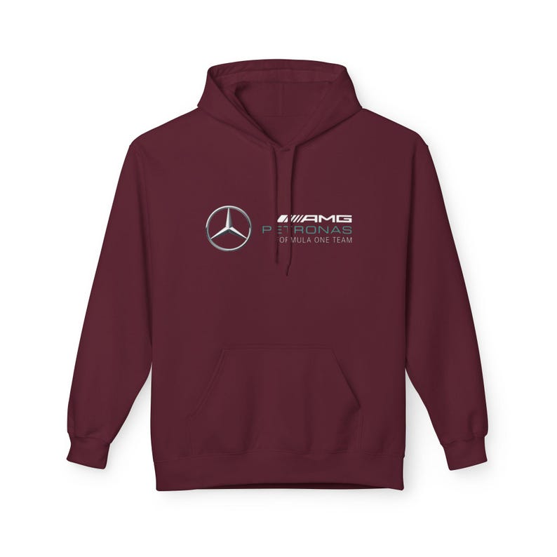 Mercedes Petronas Racing Hoodie | Teal Checkered F1 Car Design image 5