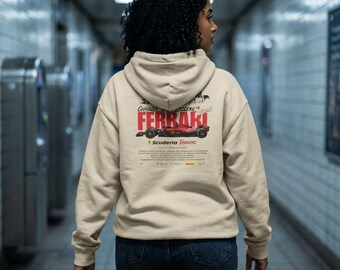 Ferrari Vintage Race Poster Hoodie | Classic Sports Car Graphic Sweatshirt