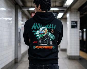 Antonelli Racing Driver Helmet Hoodie | Mercedes F1 Checkerboard