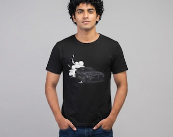 Black Sports Car Illustration T-Shirt | Racing Graphic Tee