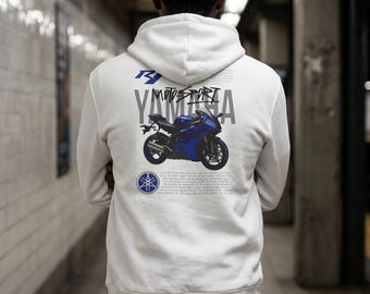 Yamaha R1 Sportbike Hoodie | Blue Motorcycle Racing Graphic