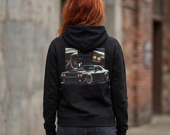 Classic Muscle Car Hoodie | Retro Challenger Illustration, Automotive Crewneck